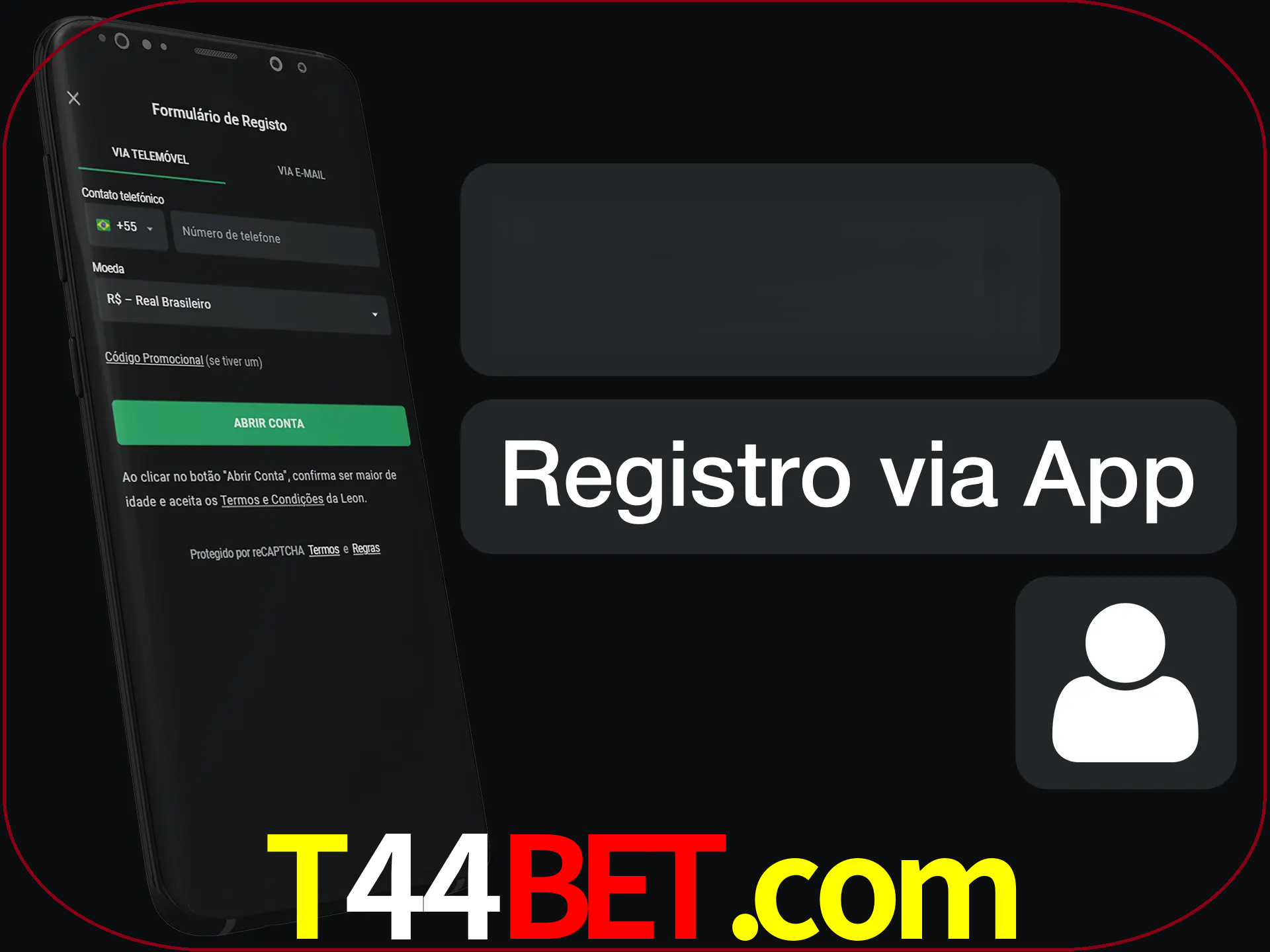 Registre-se com duas etapas usando o aplicativo.