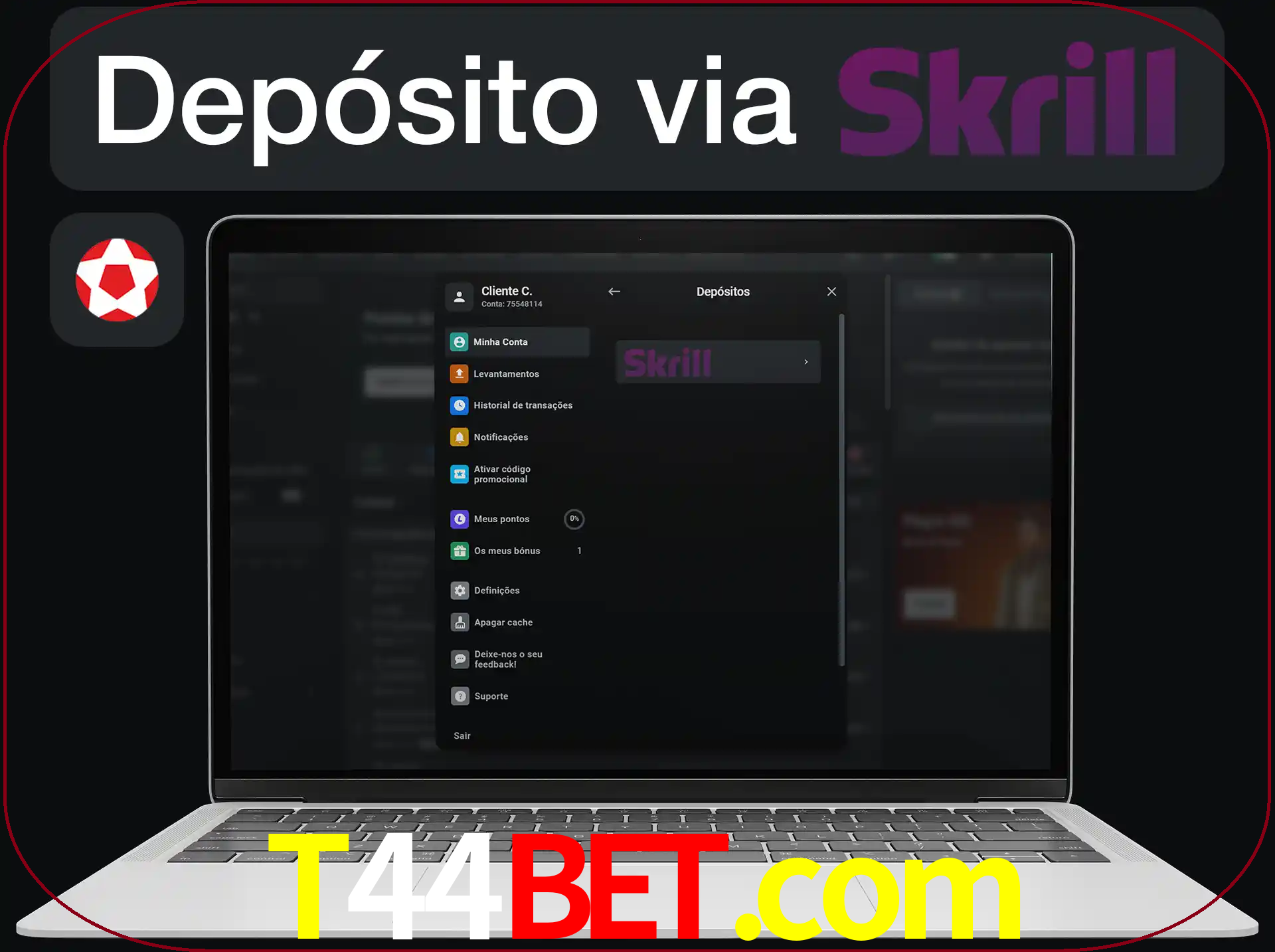 Fazer depósitos com Skrill.