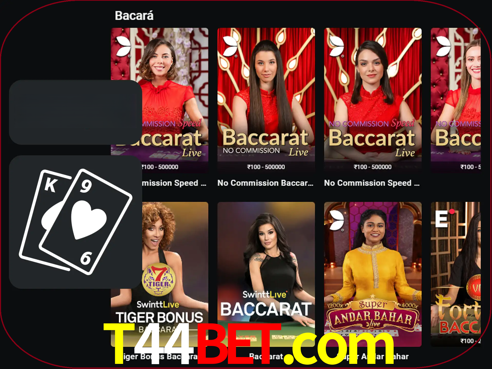 Ganhe muito dinheiro jogando jogos de bacará.