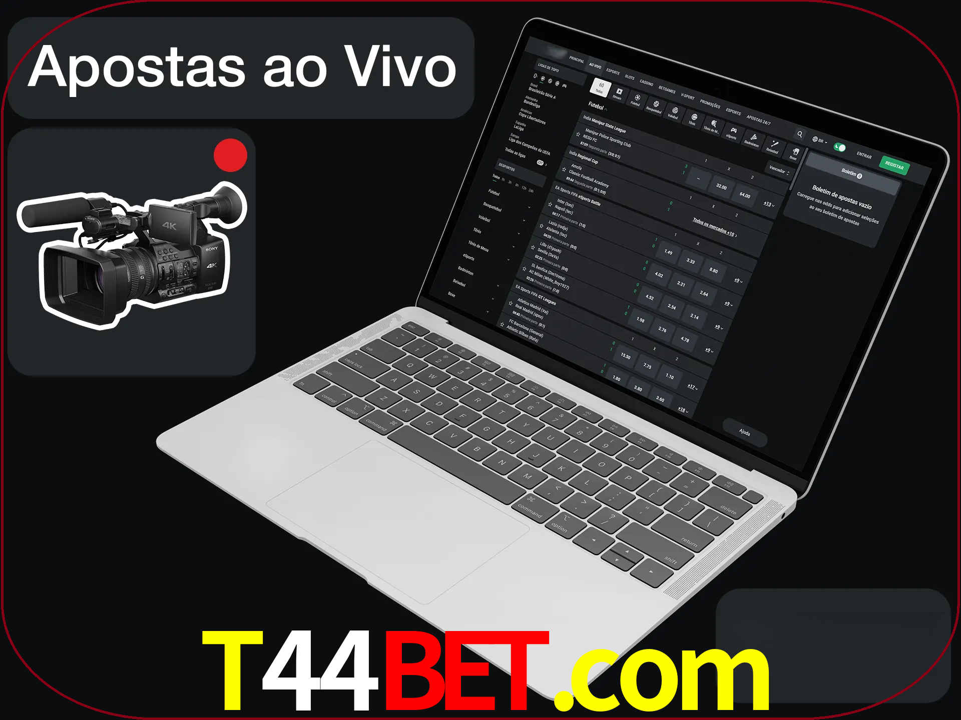 Aposte em formato ao vivo em nosso site.